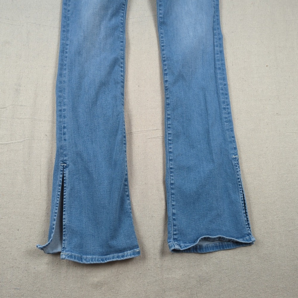 Frame Jeans Womens 28 Blue Le Super High Mini Boot Cut Stretch Split Cuff - Picture 3 of 16